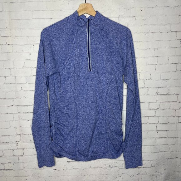 Athleta Tops - Women's Athleta Fast Track Half Zip Pullover Purple/Blue XL Long Sleeve Quarter